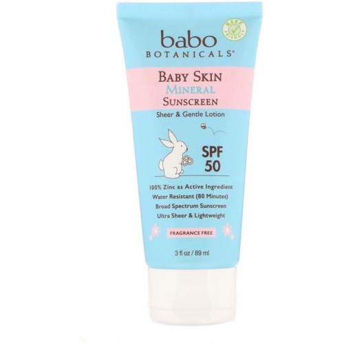 Babo Botanicals, 베이비 스킨, 미네랄 선크림 로션, SPF 50, 89ml(3fl oz)