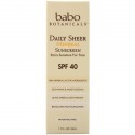 Babo Botanicals, 데일리 시어 미네랄 자외선 차단제, SPF 40, 50 ml(1.7 fl oz)