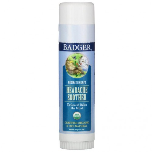 Badger Company, 아로마테라피, 두통 진정제, 페퍼민트 & 라벤더, 17g(0.60oz)