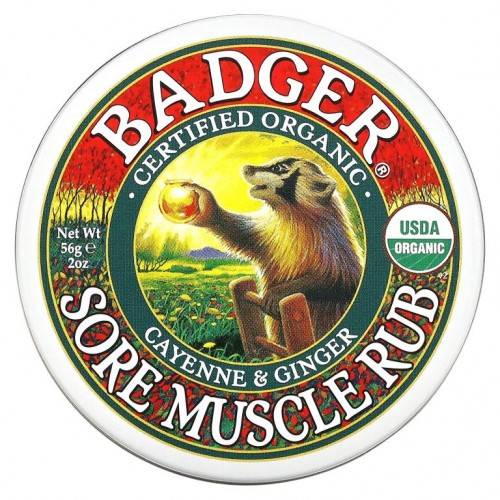 Badger Company, 유기농, 근육통 완화제, 카이엔 및 진저, 56g(2oz)