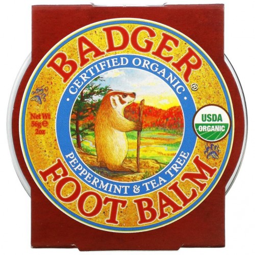 Badger Company, 풋 밤, 페퍼민트 및 티트리 향, 56g(2oz)