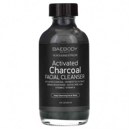 Baebody, Activated Charcoal Facial Cleanser, 4 fl oz (120 ml)