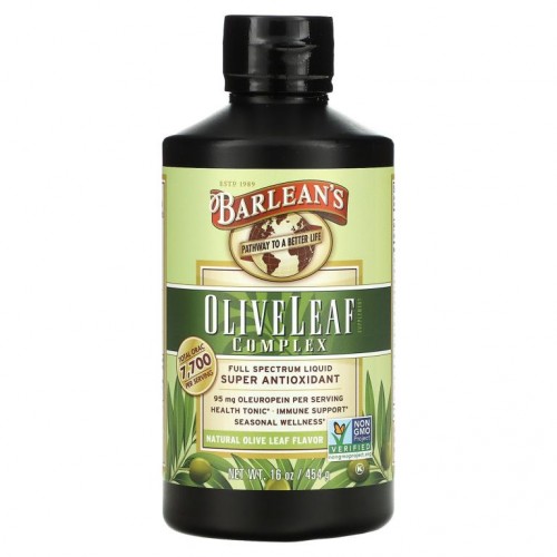 Barlean's, 올리브 잎 복합체, 천연 올리브 잎 향, 454g(16oz)