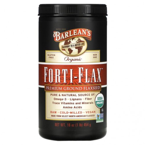 Barlean's, 유기농 Forti-Flax, 최고급 아마씨 가루, 454g(16oz)