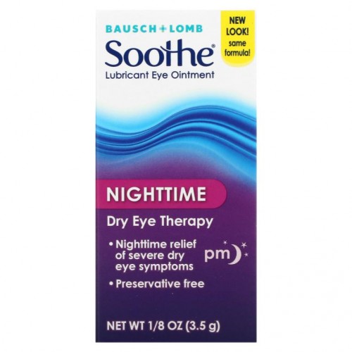 Bausch + Lomb, Soothe, 연고형 안약, 나이트타임, 3.5g(1/8oz)