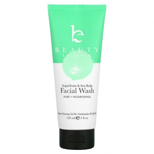 Beauty By Earth, 지성 및 복합성 피부를 위한 페이스 워시, 슈퍼 과일 및 해조류, 120ml(4fl oz)