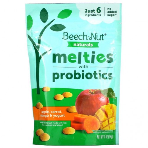 Beech-Nut, Naturals, 프로바이오틱 함유 멜티, 발달 3단계, 사과, 당근, 망고, 요거트, 28g(1oz)