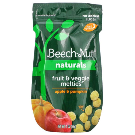 Beech-Nut, Naturals, Fruit & Veggie Melties, Stage 3, Apple & Pumpkin, 1 oz (28 g)