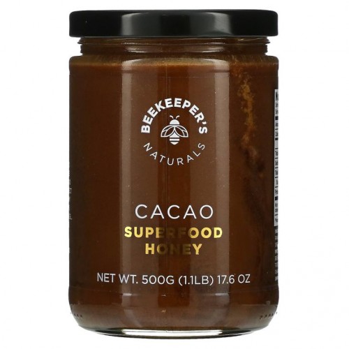 Beekeeper's Naturals, 슈퍼 푸드 꿀, 카카오, 500g(17.6oz)