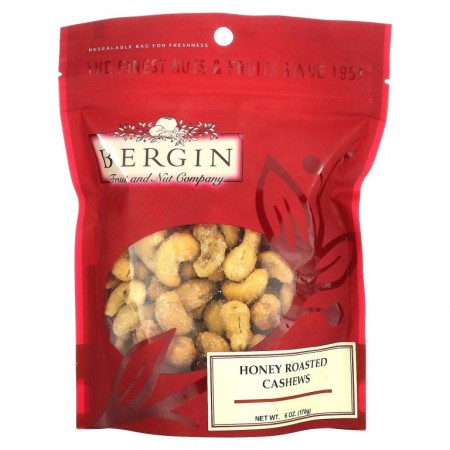 Bergin Fruit and Nut Company, 허니 로스티드 캐슈, 170g(6oz)