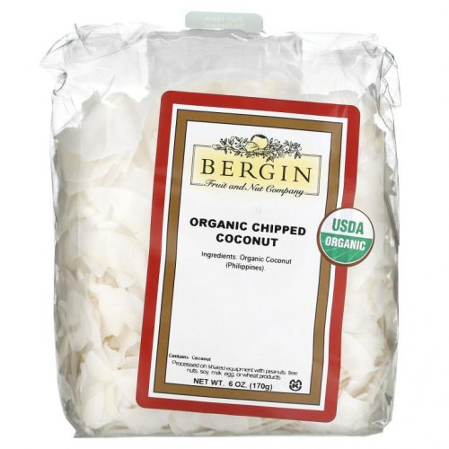 Bergin Fruit and Nut Company, 유기농 코코넛 칩, 170g(6oz)
