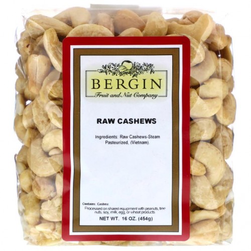 Bergin Fruit and Nut Company, 무가공 캐슈, 454g(16oz)