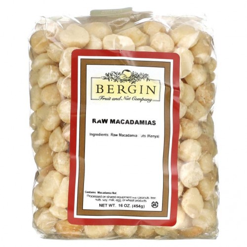 Bergin Fruit and Nut Company, 무가공 마카다미아, 454g(16oz)