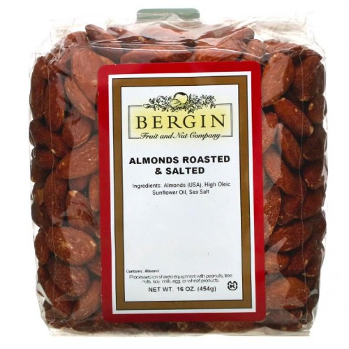 Bergin Fruit and Nut Company, 소금을 첨가한 구운 아몬드, 454g(16oz)