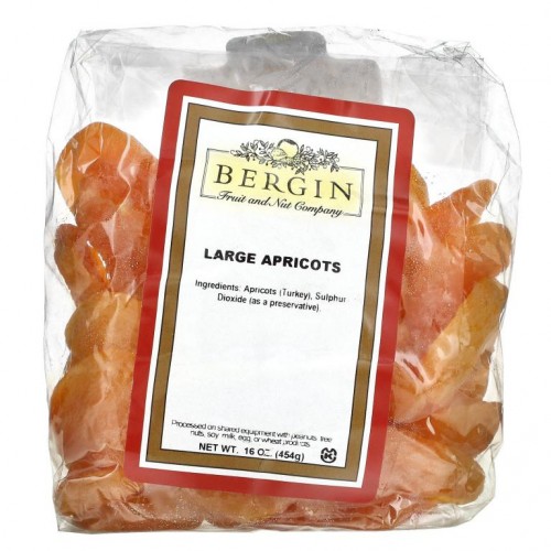 Bergin Fruit and Nut Company, 라지 애프리콧, 454g(16oz)