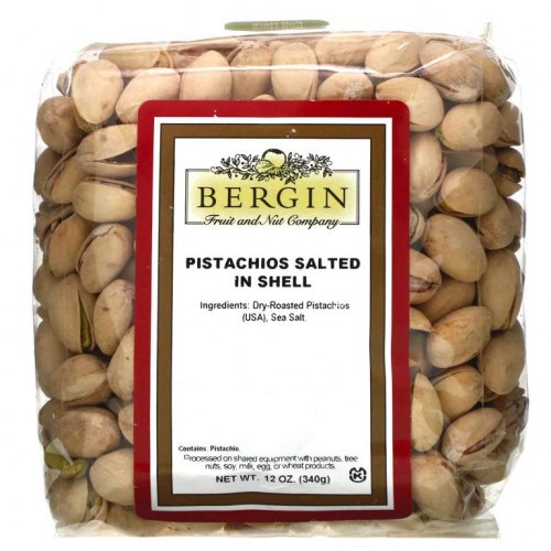Bergin Fruit and Nut Company, 껍질을 까지 않은 가염 피스타치오, 340g(12oz)
