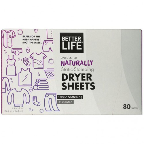Better Life, 내추얼리 스태틱 스톰핑 드라이어 시트, 무향, 80시트
