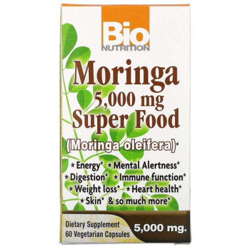 Bio Nutrition, 모링가 슈퍼 푸드, 5,000mg, 베지 캡슐 60정