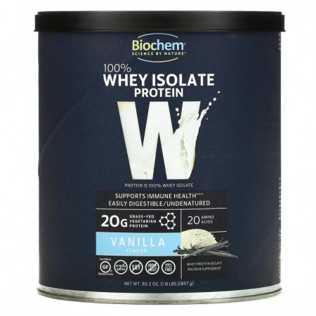 Biochem, 100% 분리유청단백질, 바닐라 맛, 857g(30.2oz)