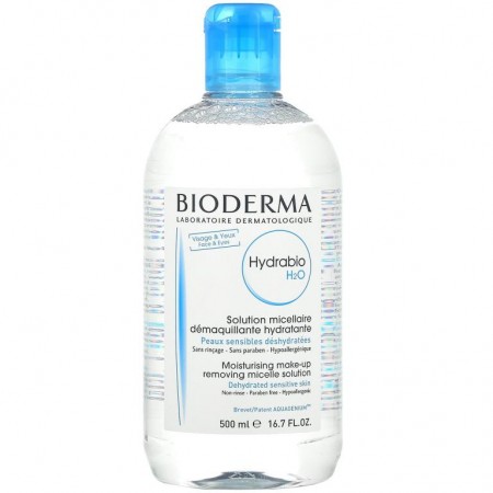 Bioderma, 하이드라바이오 H2O, 모이스처라이징 메이크업 리무빙 미셀 솔루션, 500ml(16.7fl oz)