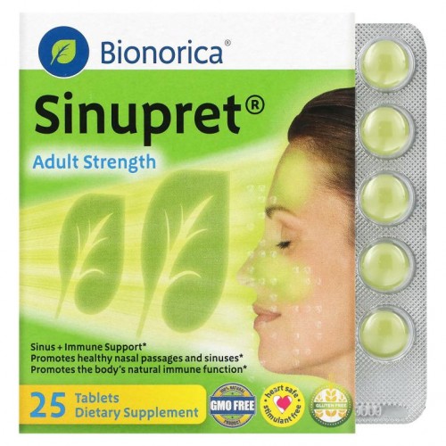 Bionorica, Sinupret, 부비동 + 면역 증진, 성인용, 25 정