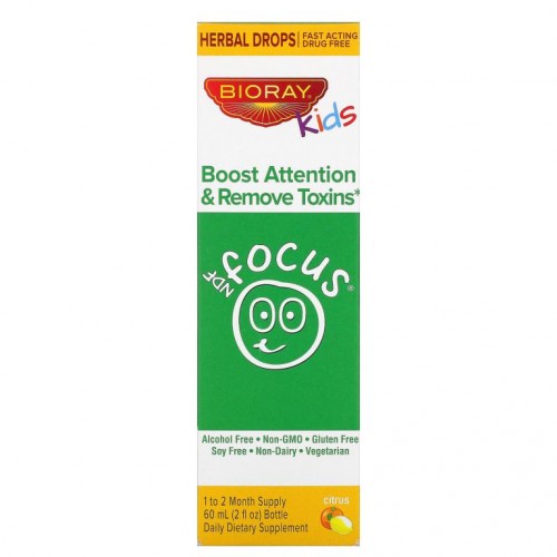 Bioray, 어린이용, NDF Focus, 집중력 향상 & 독소 제거, 시트러스, 60ml (2fl oz)