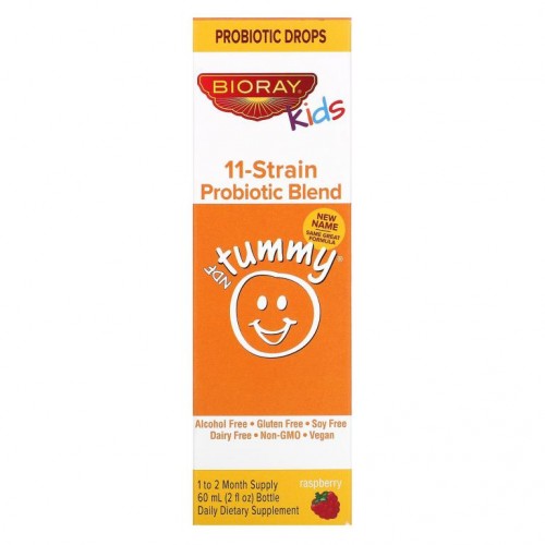 Bioray, 키즈, NDF Tummy, 균주 11종 프로바이오틱 혼합물, 라즈베리 맛, 60ml(2fl oz)