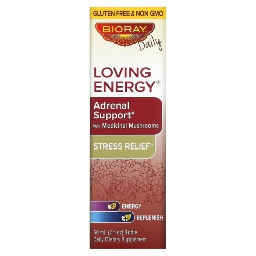 Bioray, Loving Energy, 약용 버섯 함유 부신 지원, 알코올 무함유, 60ml(2fl oz)
