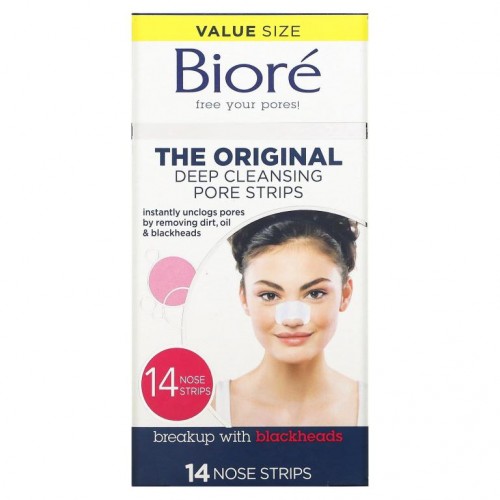Biore, 오리지널 딥 클렌징 포어 스트립, 노즈 스트립 14개