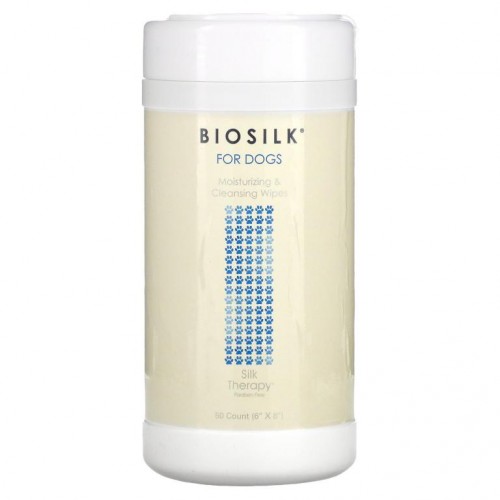 Biosilk, Moisturizing & Cleansing Wipes, For Dogs, 50 Count
