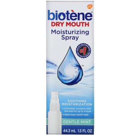 Biotene Dental Products, 건조한 구강을 위한 모이스처라이징 스프레이, 젠틀 민트, 44.3ml(1.5fl oz)