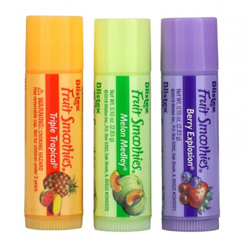 Blistex, 립 모이스처라이저, 과일 스무디, 스틱 3개, 각 2.83g(0.10oz)