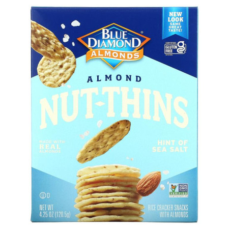 Blue Diamond, 아몬드, Almond Nut-Thins, 라이스 크래커 스낵, 천일염 맛, 120.5g(4.25oz)