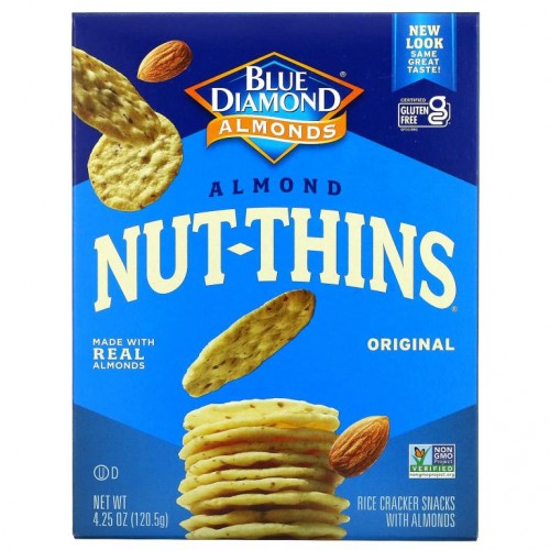 Blue Diamond, 아몬드 넛-씬즈, 아몬드 함유 쌀 크래커 스낵, 오리지널, 120.5g (4.25oz)
