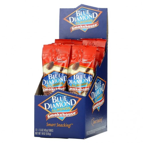 Blue Diamond, Almonds, Smokehouse, 12 Tubes, 1.5 oz (43 g) Each