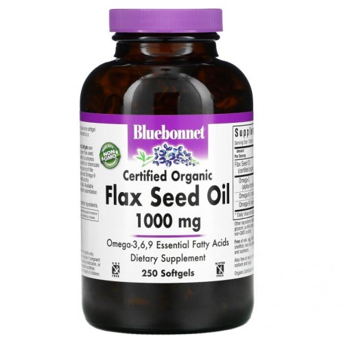 Bluebonnet Nutrition, 유기농 아마씨 오일, 1,000mg, 소프트젤 250정