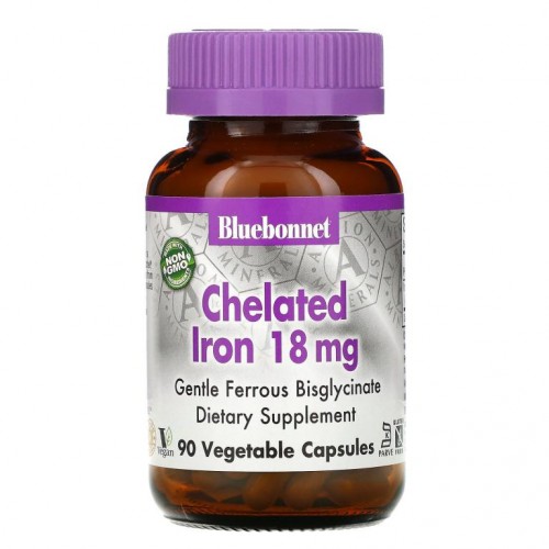 Bluebonnet Nutrition, 킬레이트화 철분, 18mg, 베지 캡슐 90정