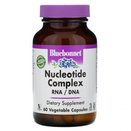 Bluebonnet Nutrition, 뉴클레오티드 복합체, RNA / DNA, 식물성 캡슐 60정