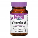 Bluebonnet Nutrition, 비타민A, 3,000mcg, 소프트젤 100정