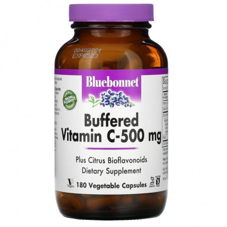 Bluebonnet Nutrition, 버퍼드 비타민 C, 500 mg, 180 Vcaps