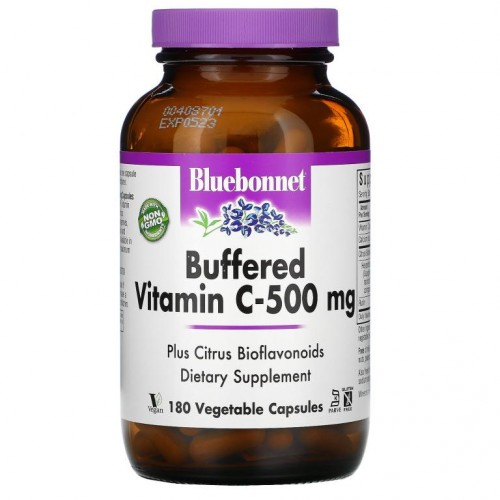Bluebonnet Nutrition, 버퍼드 비타민 C, 500 mg, 180 Vcaps