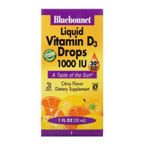 Bluebonnet Nutrition, 액상 비타민 D3 캔디, 천연 시트러스 맛, 1,000 IU, 1 fl oz (30 ml)