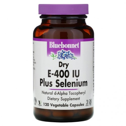 Bluebonnet Nutrition, 드라이 E-400 IU, 플러스 셀렌, 120 Vcaps