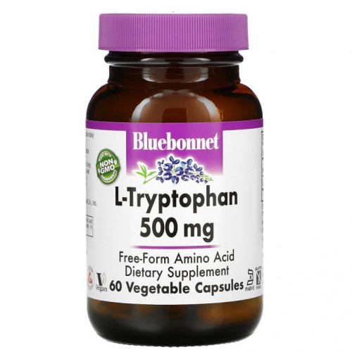 Bluebonnet Nutrition, L-Tryptophan, 500mg, 베지 캡슐 60정