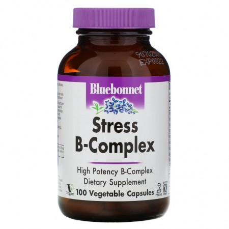 Bluebonnet Nutrition, Stress B-Complex, 100 캡슐(식물성)