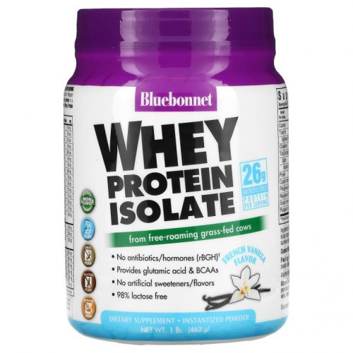 Bluebonnet Nutrition, Whey Protein Isolate, French Vanilla, 1 lb. (462 g)