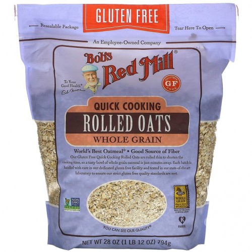 Bob's Red Mill, 빠르게 조리되는 납작 귀리, 통곡물, 글루텐 무함유, 794g(28oz)