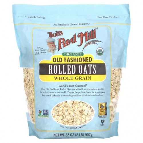 Bob's Red Mill, 유기농, 올드 패션 롤드 오트, 통곡물, 907g(32oz)