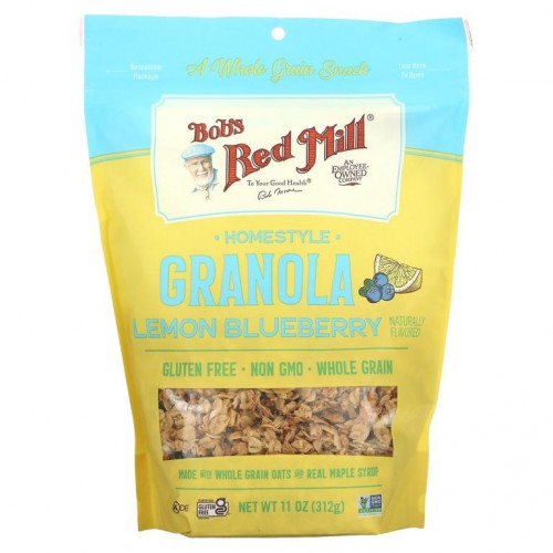 Bob's Red Mill, 구운 그래놀라, 레몬 블루베리, 11oz(312g)