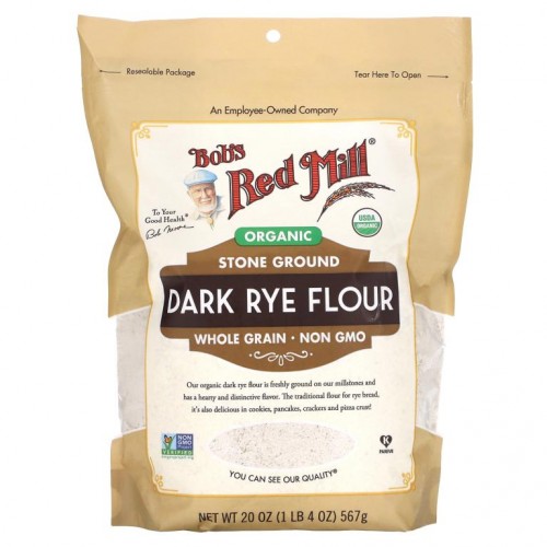 Bob's Red Mill, 유기농, 다크 호밀가루, 20 oz (567 g)
